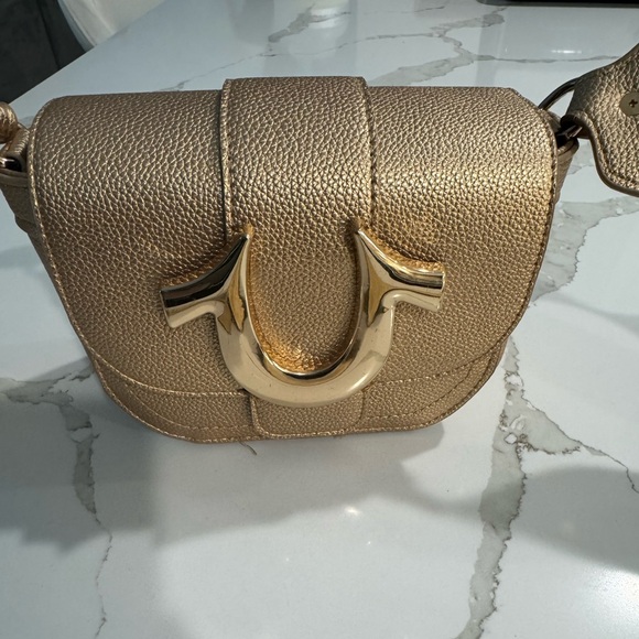 True Religion Metallic Gold Crossbody Bag - Picture 1 of 6